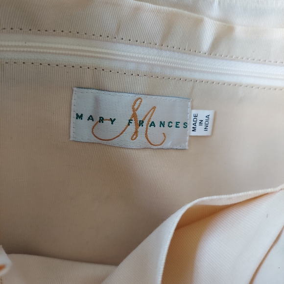 Mary Frances Velvety Vegan Leather Floral Beaded Hobo/Boho Crossbody Bag - Picture 8 of 10